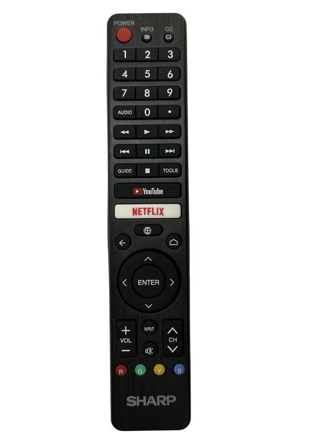 SHARP Q Replacement Remote Control Fit for Sharp AQUOS Smart TV with YouTube Netflix 