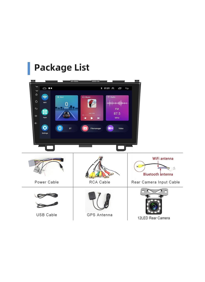 SHEZA STAR - Android Car Stereo for Honda CRV 2007 2008 2009 2010 2011 1GB RAM 32GB ROM Mirror-Link Wi-Fi BT, Radio GPS Navigation, 9 Inch IPS Touch Screen with Backup Camera Included - Image 1