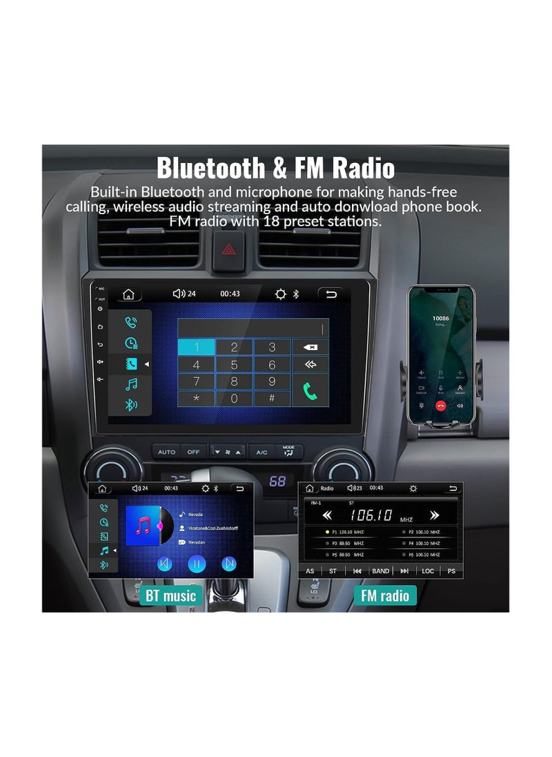 SHEZA STAR - Android Car Stereo for Honda CRV 2007 2008 2009 2010 2011 1GB RAM 32GB ROM Mirror-Link Wi-Fi BT, Radio GPS Navigation, 9 Inch IPS Touch Screen with Backup Camera Included - Image 1