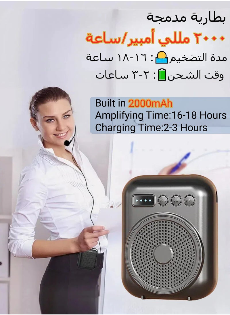 CHU DAI Voice Amplifier with Wired Microphone Headset, Portable Rechargeable PA System Speaker Personal Microphone Speech Amplifier, Loudspeaker for Teachers, Tour Guides/Coaches Metting/Yoga/Fitness (Black)  - Image 5