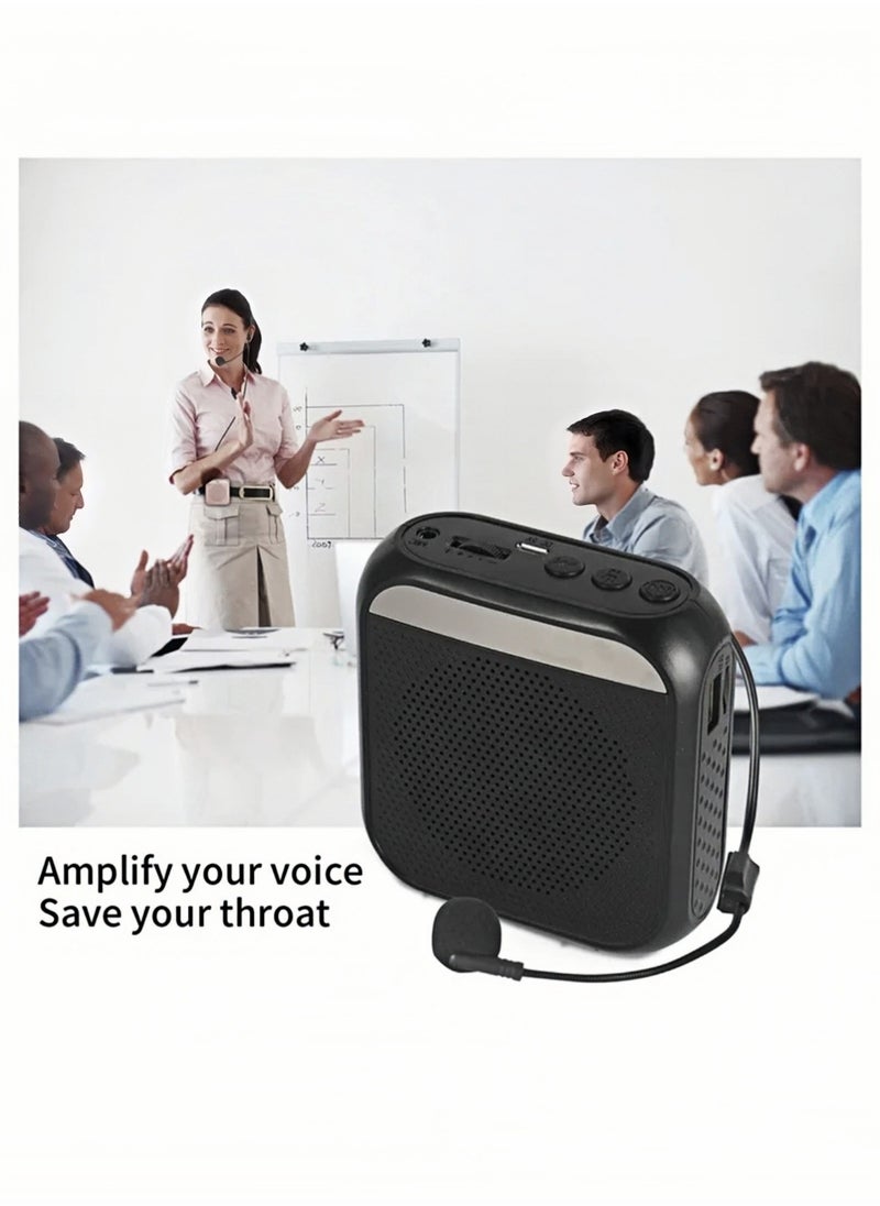 CHU DAI Voice Amplifier with Wired Microphone Headset, Portable Rechargeable PA System Speaker Personal Microphone Speech Amplifier, Loudspeaker for Teachers, Tour Guides/Coaches Metting/Yoga/Fitness (Black)  - Image 2