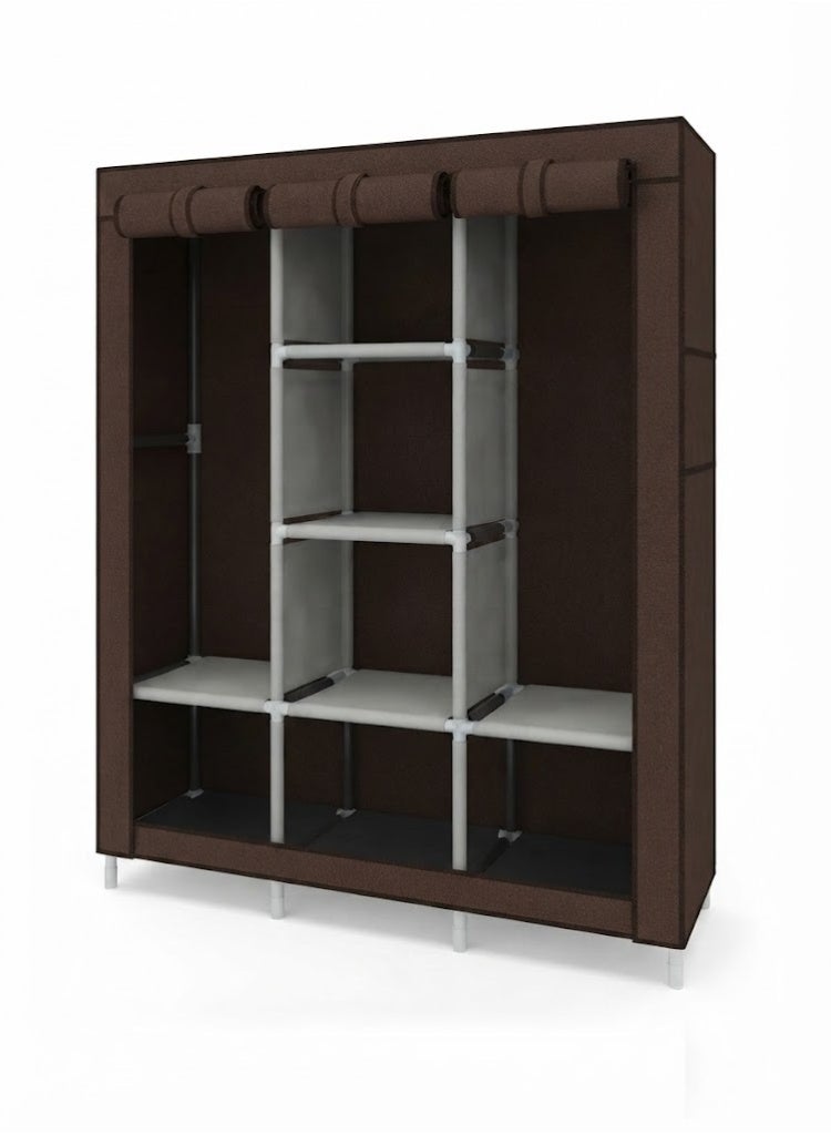Portable wardrobe organizer, dark brown - Image 1