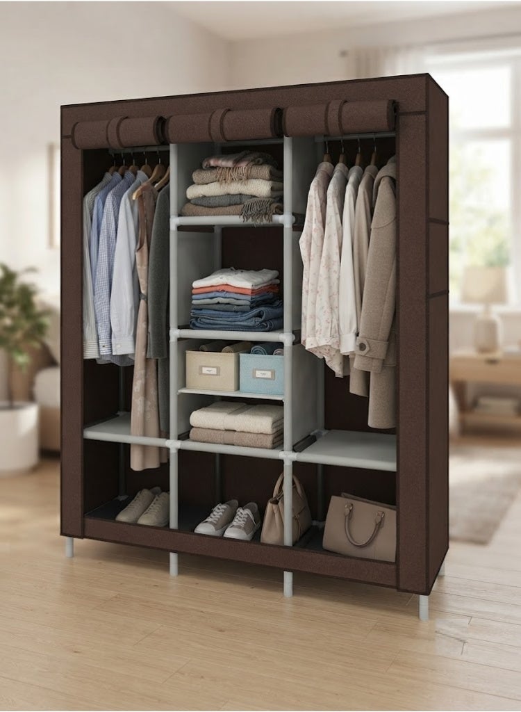 Portable wardrobe organizer, dark brown - Image 2