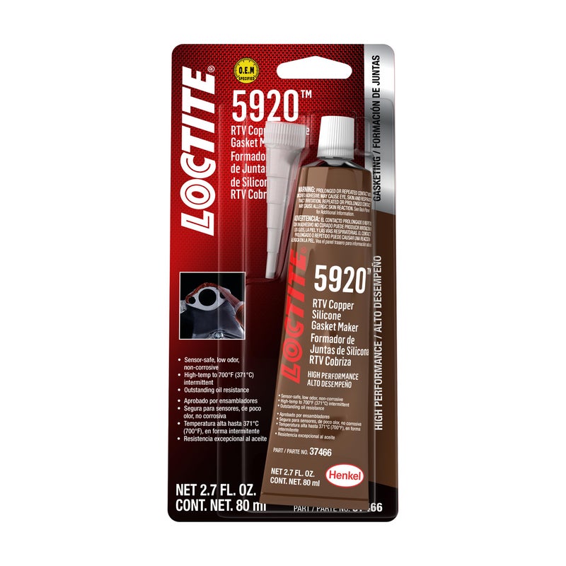 LOCTITE Automotive RTV Copper Silicone Gasket Maker 5920 HighTemp SensorSafe NonCorrosive Oil Resistance 80 ml 1 Pack - Image 3