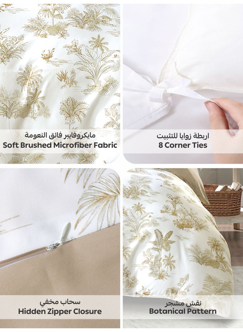 دوناتيلا طقم غطاء لحاف مشجر 6 قطع مقاس مزدوج يناسب سرير 200×200 سم مايكروفايبر ناعم , تصميم راقي و انيق , يناسب جميع الفصول (لا يشمل حشوة اللحاف)  - Image 5