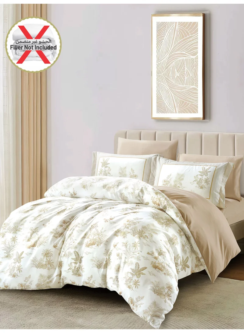 دوناتيلا طقم غطاء لحاف مشجر 6 قطع مقاس مزدوج يناسب سرير 200×200 سم مايكروفايبر ناعم , تصميم راقي و انيق , يناسب جميع الفصول (لا يشمل حشوة اللحاف)