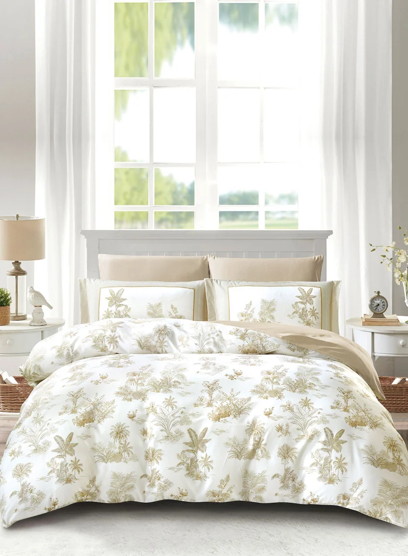 Donetella Digital Print Duvet cover Set, King Size 220x240 cm - 6-Pcs Bed Set, ,Emirate Collection, Microfiber - 1 Duvet Cover, 1 Fitted Sheet, 2 Pillow Shams, 2 Pillowcases (Filler Not Include)