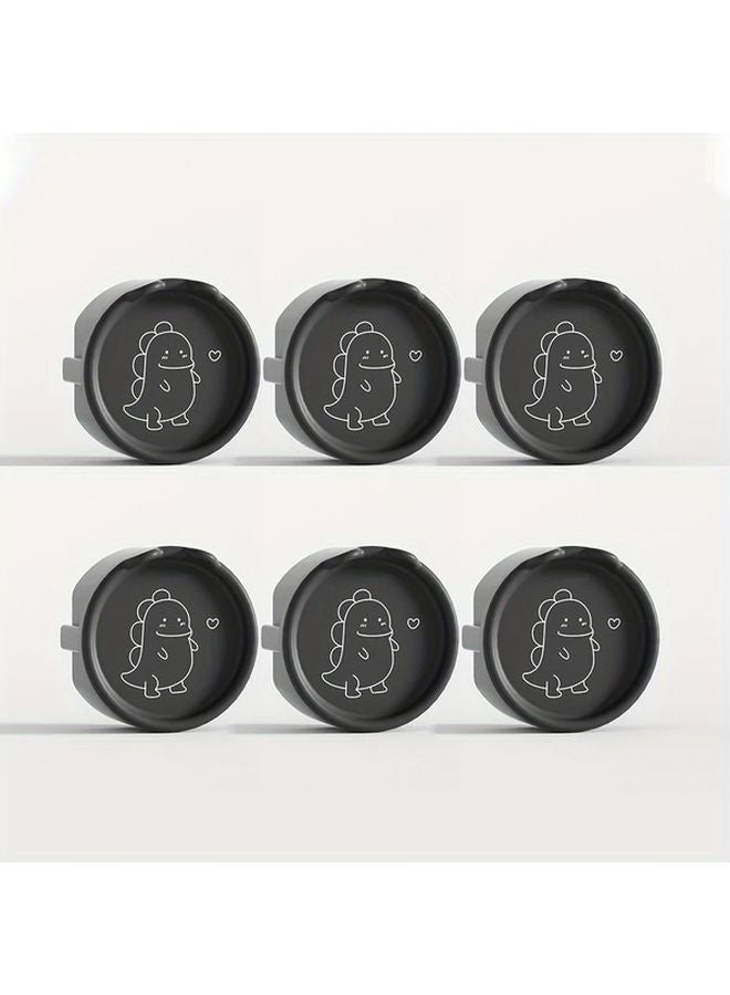 6pcs Gray Dinosaur Socket Covers European Standard Anti Electric Shock Safe For Home - Image 3