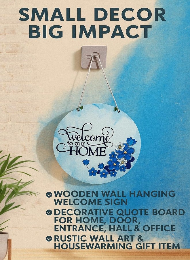 DECORIQUE Wooden Wall Hanging Welcome Sign - Decorative Quote Board for Home, Door, Entrance, Hall & Office - Rustic Wall Art & Housewarming Gift Item - Image 2