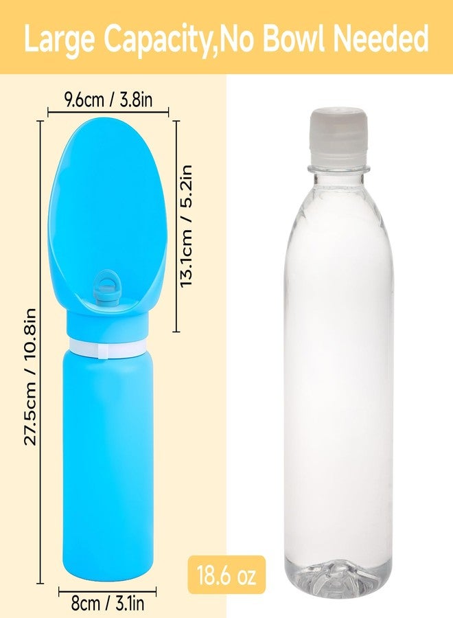 PET Hous Dog Water Bottle, Leakproof Portable Water Bowl for Dog, Lightweight Water Bottle for Dogs, Food Grade Silicone, Collapsible Travel Pet Water Bottle for Outdoor Hiking Camping (Blue, 18.6 Ounces) - Image 4