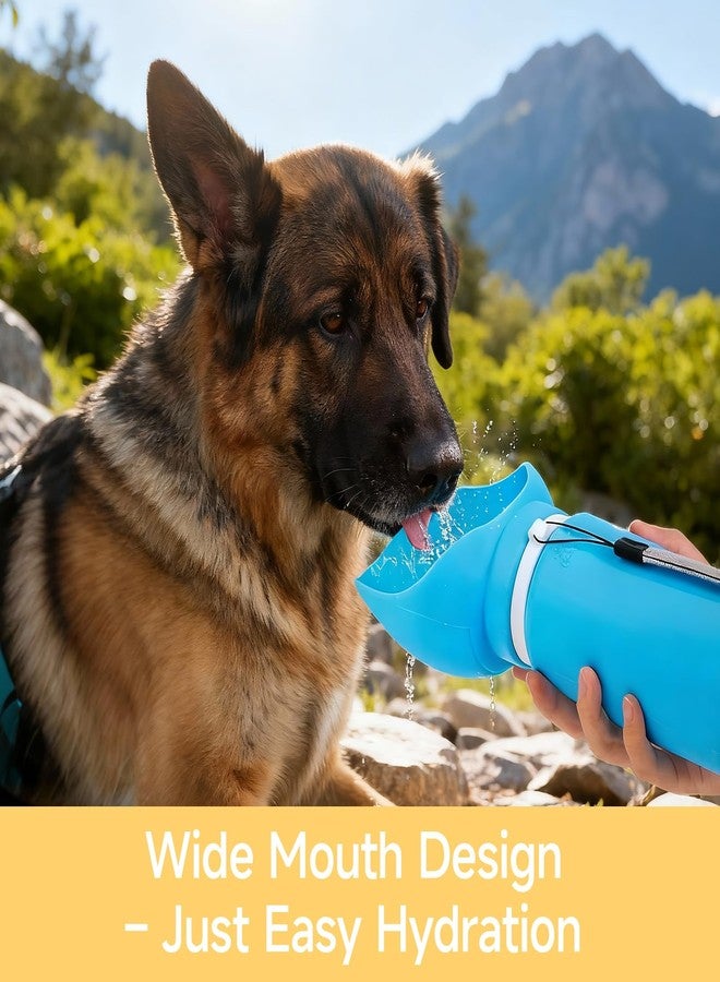 PET Hous Dog Water Bottle, Leakproof Portable Water Bowl for Dog, Lightweight Water Bottle for Dogs, Food Grade Silicone, Collapsible Travel Pet Water Bottle for Outdoor Hiking Camping (Blue, 18.6 Ounces) - Image 3