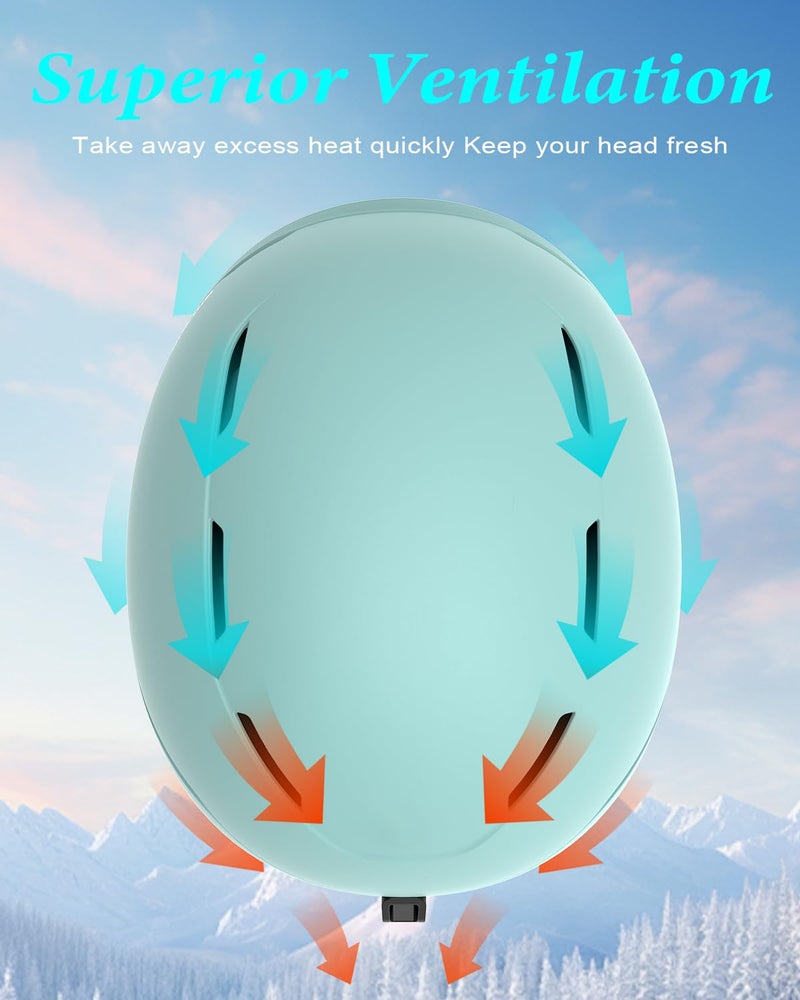 RIOROO Ski Helmet for Women Men, Safety Certified Snowboard Helmet with Shockproof ABS Hard Shell for Adults & Youth - Image 3