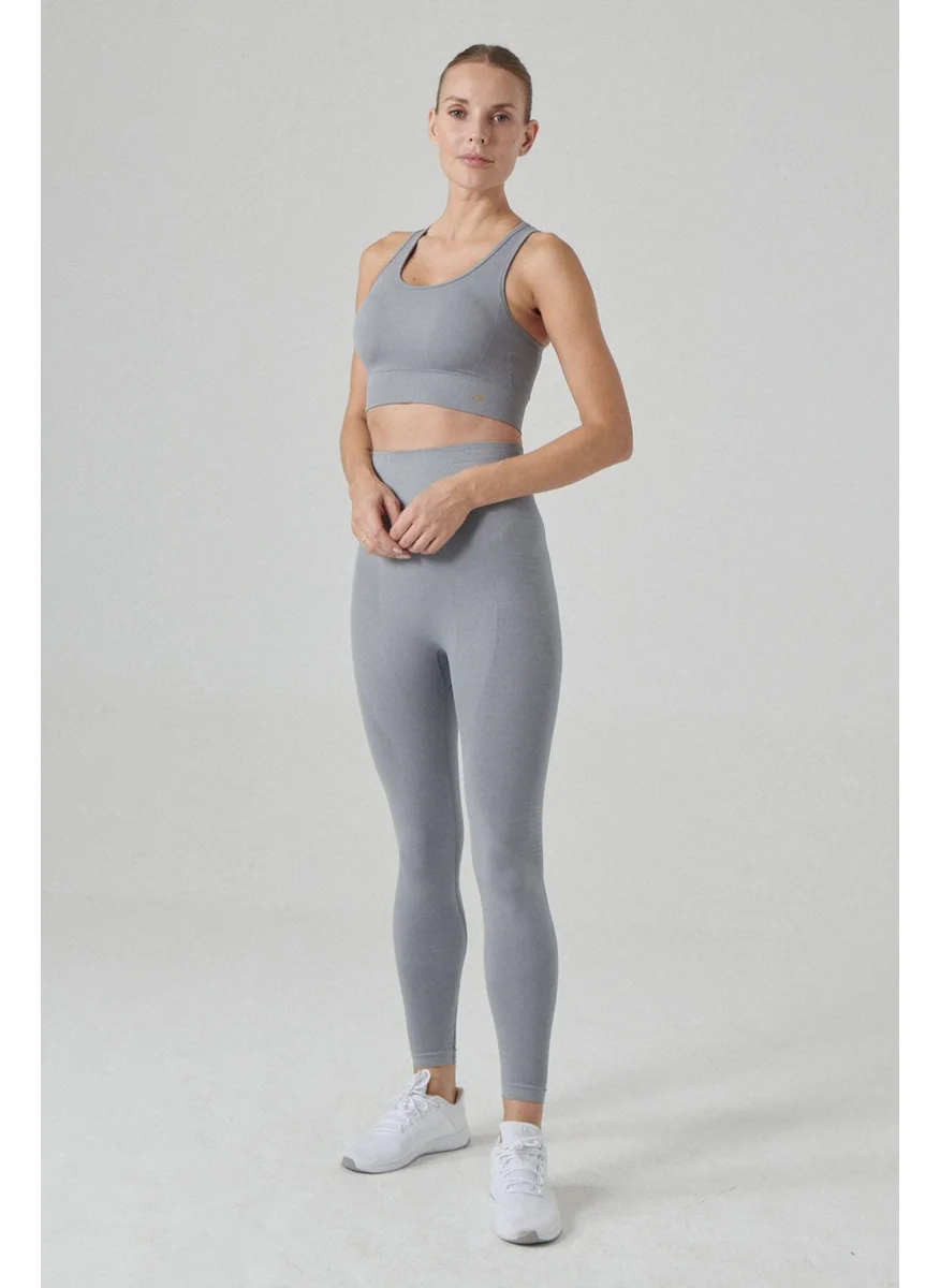 Jerf Gela High Waist, Flexible and Gathering Sports Leggings Gray