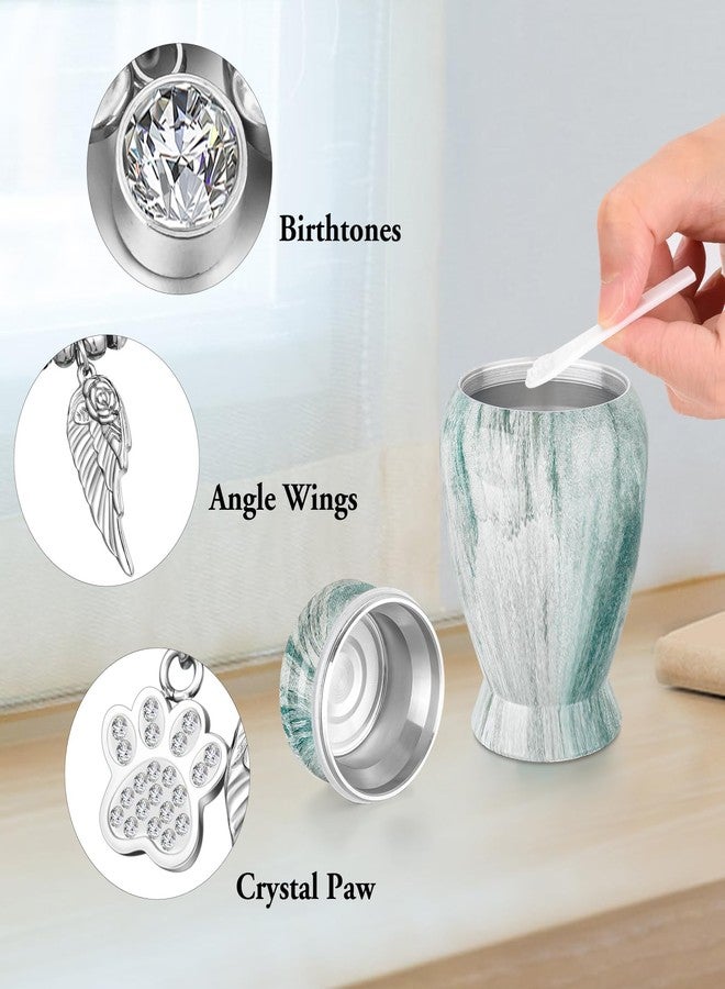 XIUDA Memorials Small Urns for Dog and Cat Ashes, Aluminum Mini Urns for Ashes with Angel Wing Charm Decorative Burial Urn Funeral Cremation Urns for Pet - Image 4