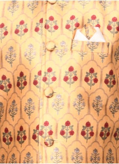 LILPICKS Solid Kurta Pyajama Set with Printed Nehru Jacket  - Image 5