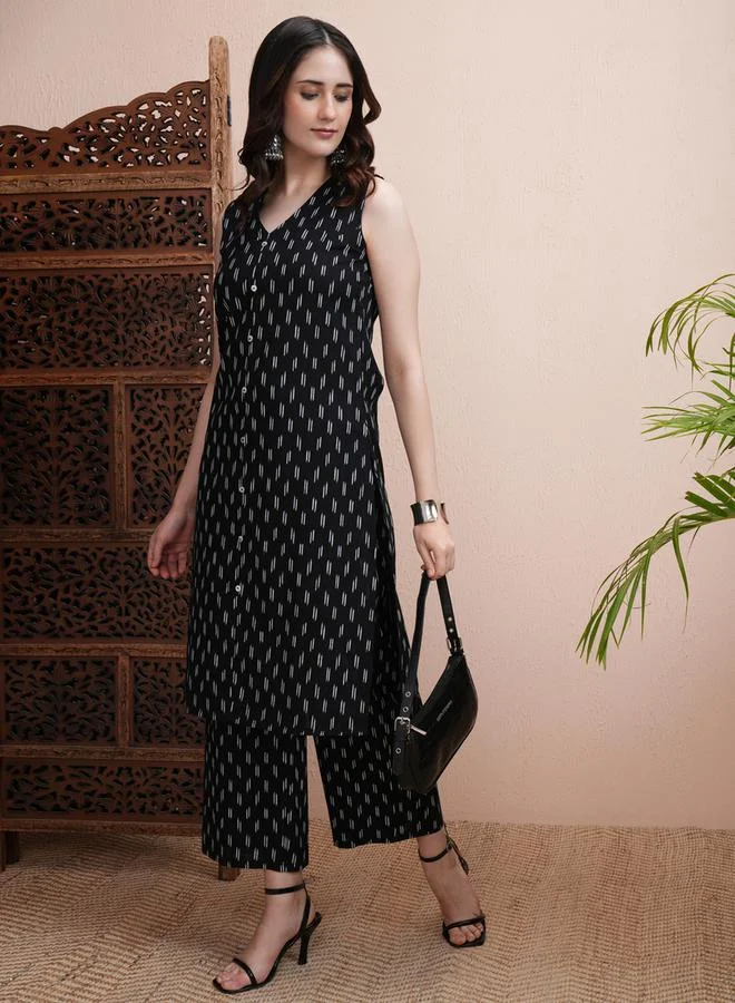 Vishudh All Over Print Cotton Kurta & Palazzo Set by Styli