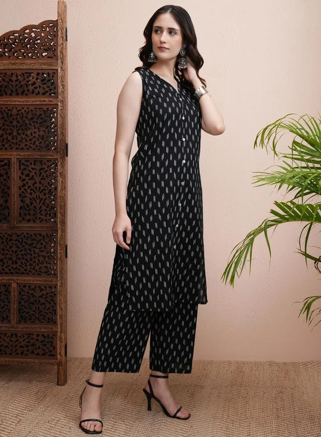 Vishudh All Over Print Cotton Kurta & Palazzo Set by Styli