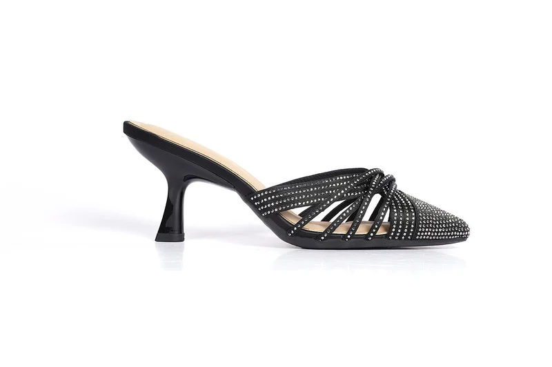 Ladies  Slip-On Mules embellished