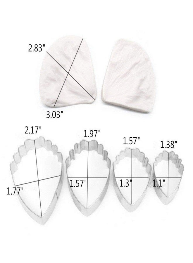 Colorkitchenware 4pcs Gumpaste Flower Cutter Set 2pcs Fondant Silicone Mold Gumpaste Peony Sugarcraft Fondant Flower Veining Mold Chocolate Making Tool - Image 4