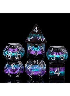 Dnd Dice Set 7Pcs Polyhedral Dice Set Filled Foil For Dungeons And Dragons D&D Dice For Role Playing Game And Tabletop Games（Black&Purple&Blue） - pzsku/ZD01616D4F083BA99B109Z/45/_/1710340582/cf81df9a-3664-411c-aed6-f2d1a78f0bec