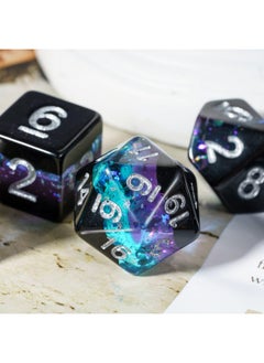 Dnd Dice Set 7Pcs Polyhedral Dice Set Filled Foil For Dungeons And Dragons D&D Dice For Role Playing Game And Tabletop Games（Black&Purple&Blue） - pzsku/ZD01616D4F083BA99B109Z/45/_/1710340597/4a4635bc-485d-4e81-8006-4b2939be97f5