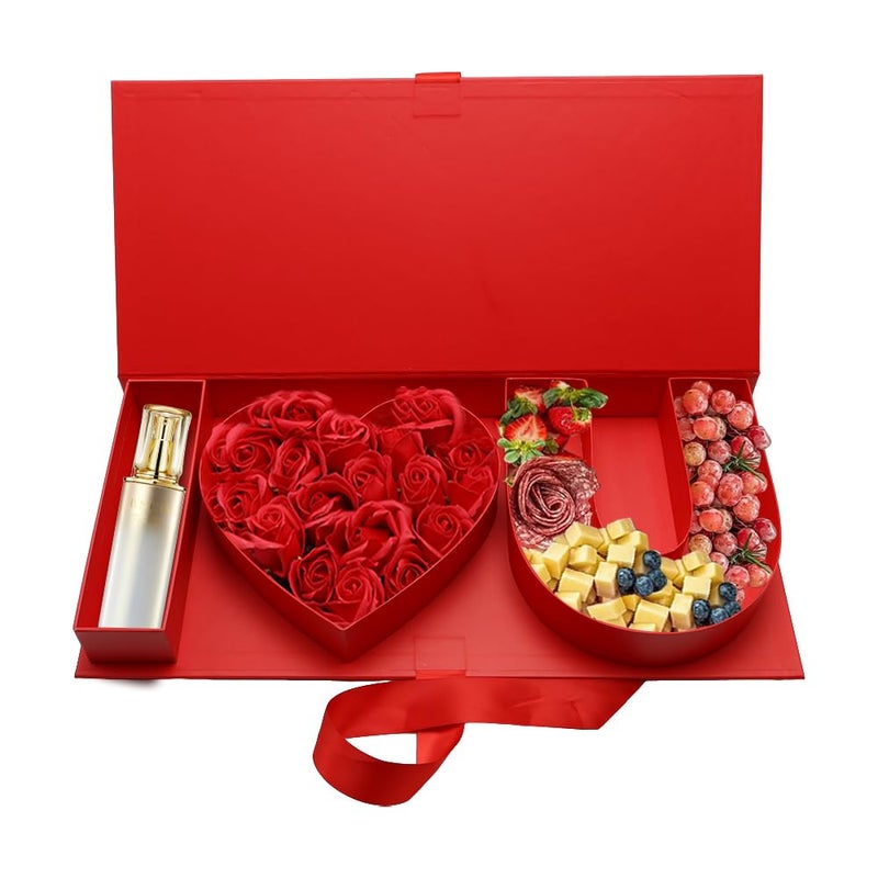 Kafucize I Love U Fillable Letter Shaped Gift Box, Decorative Storage Container for Valentine's Day (RED IOU) - Image 5