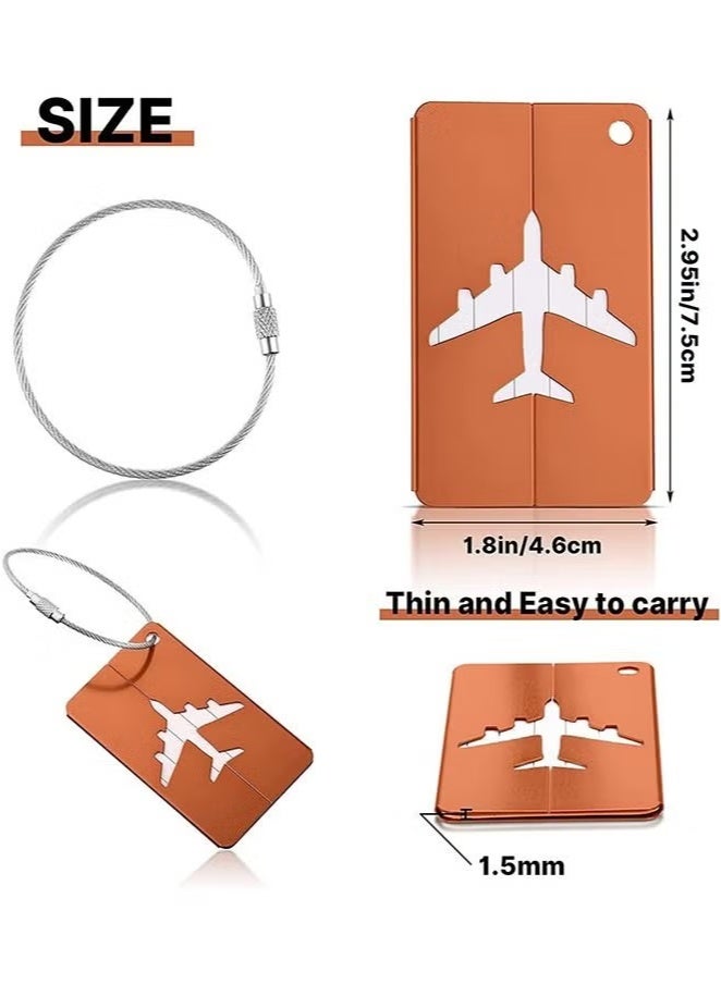 Luggage Tags 7pcs Business Handbag School Card Holder Aluminium Metal Travel ID Bag Tag for Travel Luggage Baggage Identifier  - Image 2