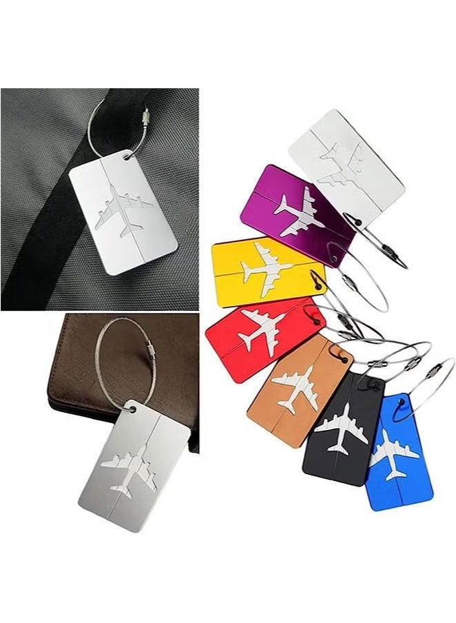 Luggage Tags 7pcs Business Handbag School Card Holder Aluminium Metal Travel ID Bag Tag for Travel Luggage Baggage Identifier  - Image 3