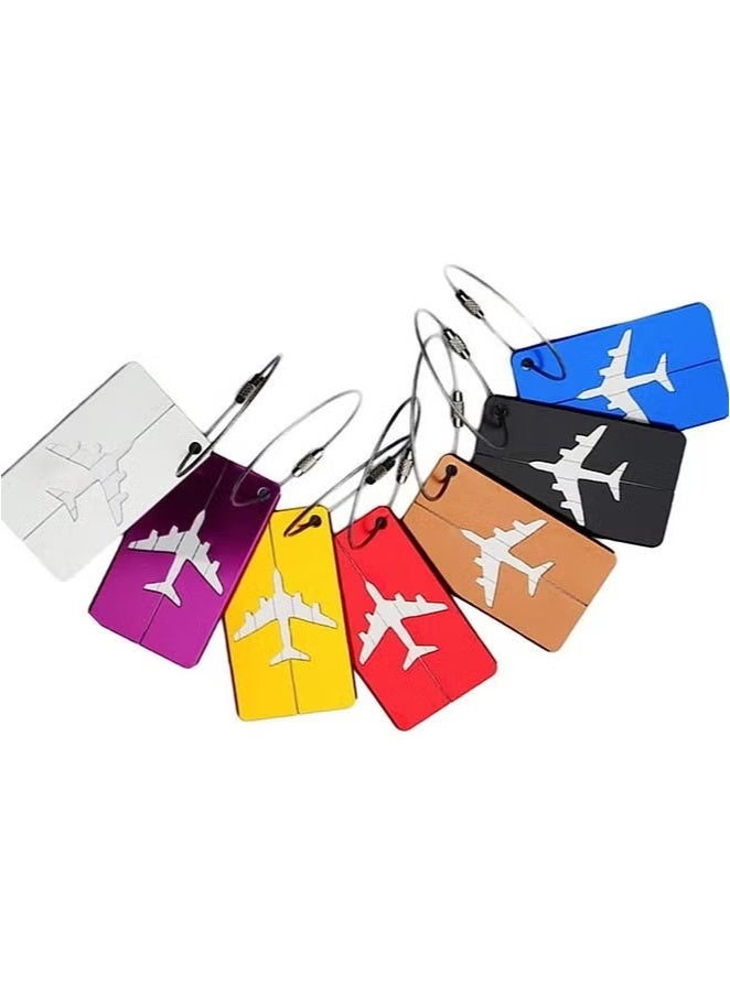 Luggage Tags 7pcs Business Handbag School Card Holder Aluminium Metal Travel ID Bag Tag for Travel Luggage Baggage Identifier  - Image 1