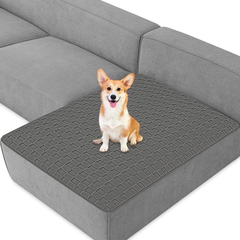 Foxdecor Fuzzy Dog Bed Cover  Couch Covers for Pets  Anti Slip Sofa Cover Velvet Dog Blanket Couch Protector Washable Dog Mat  Pet Bed Mat for Sofa  Grey 40x50 inch - Image 1