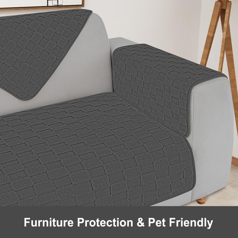 Foxdecor Fuzzy Dog Bed Cover  Couch Covers for Pets  Anti Slip Sofa Cover Velvet Dog Blanket Couch Protector Washable Dog Mat  Pet Bed Mat for Sofa  Grey 40x50 inch - Image 3