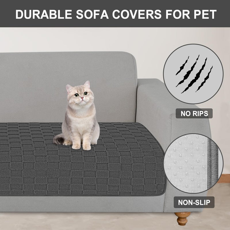 Foxdecor Fuzzy Dog Bed Cover  Couch Covers for Pets  Anti Slip Sofa Cover Velvet Dog Blanket Couch Protector Washable Dog Mat  Pet Bed Mat for Sofa  Grey 40x50 inch - Image 4