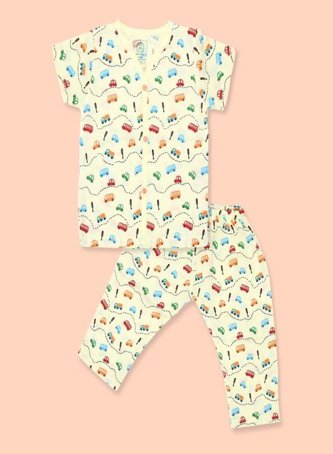 A toddler thing 100% Organic Half Sleeve Sleepsuits | Pajama Sets for Boys and Girls | Kids Nightwear | Trucks & T-Rex | Pack of 2 | 3-6 Months - Image 5