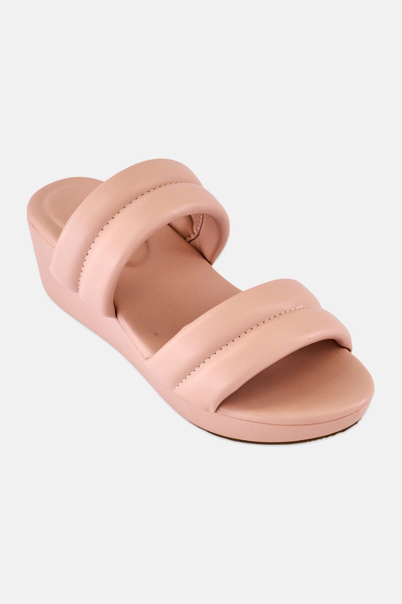 Vincci Women Platform Slip On Sandals, Pink - Image 1