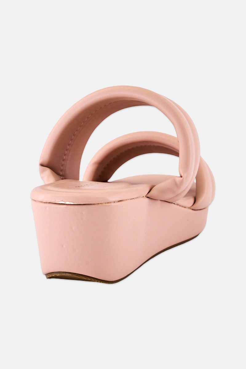 Vincci Women Platform Slip On Sandals, Pink - Image 3