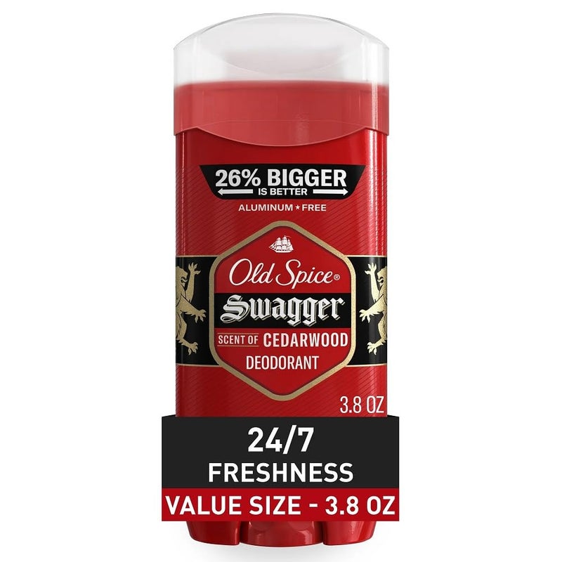Old Spice Aluminum Free Deodorant for Men Red Zone Collection, Swagger Invisible Solid, Lime & Cedarwood Scent, 3.8 Oz - Image 1