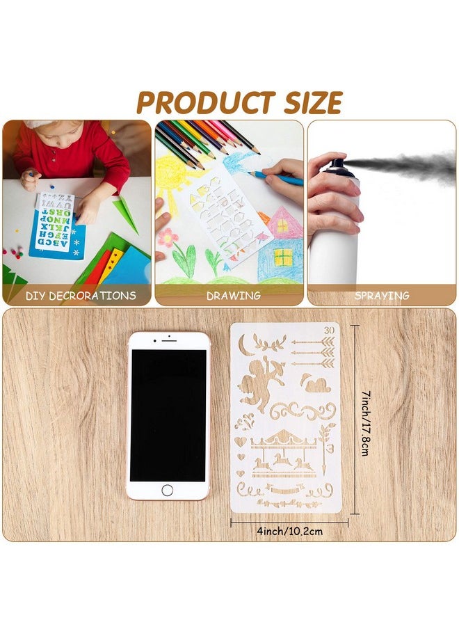 Zonon - 28 Pieces Letter And Number Stencils Reusable Plastic Letter Stencils Alphabet Journal Stencils Font Templates For Notebook Diary Scrapbook Diy Drawing Template On Wood Glass Door Holiday Decor - Image 1
