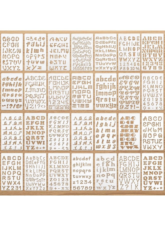Zonon - 28 Pieces Letter And Number Stencils Reusable Plastic Letter Stencils Alphabet Journal Stencils Font Templates For Notebook Diary Scrapbook Diy Drawing Template On Wood Glass Door Holiday Decor - Image 1