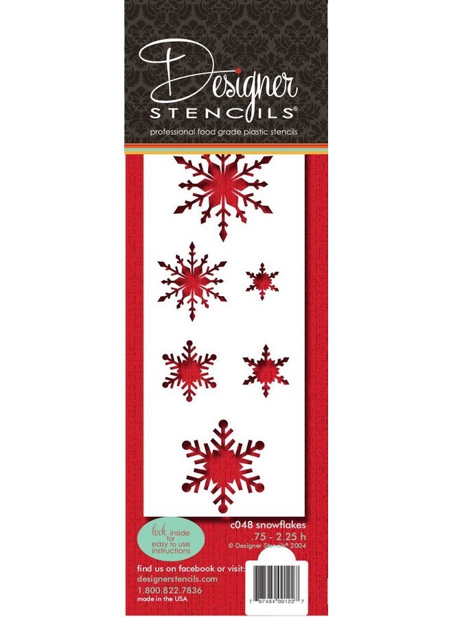 Designer Stencils C048 Snowflake Cake Stencil, Beige/Semi-Transparent - Image 1