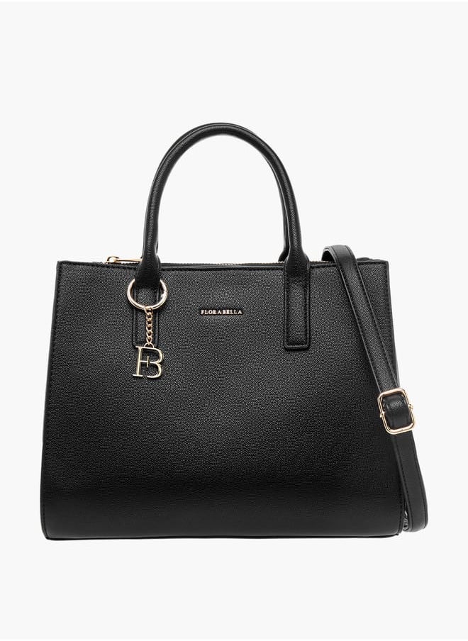 Flora Bella By Shoexpress Women Textured Tote Bag with Zip Closure and Detachable Strap  - Image 1