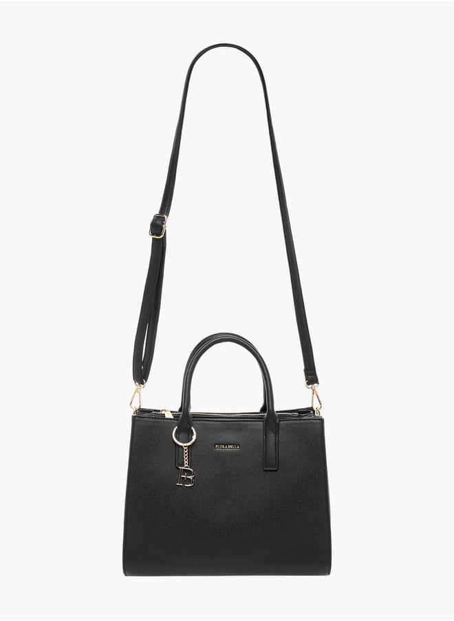 Flora Bella By Shoexpress Women Textured Tote Bag with Zip Closure and Detachable Strap  - Image 2