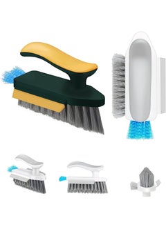 H&D PIPALIYA HD PIPALIYA Scrub Brushes with Squeegee Bathroom Cleaning Brushes VShape Stiff Bristles Hand Scrubbing Brush for Cleaning Small Scrub Cleaning Brush for Shower Bathtub Tile Sink Carpet 
