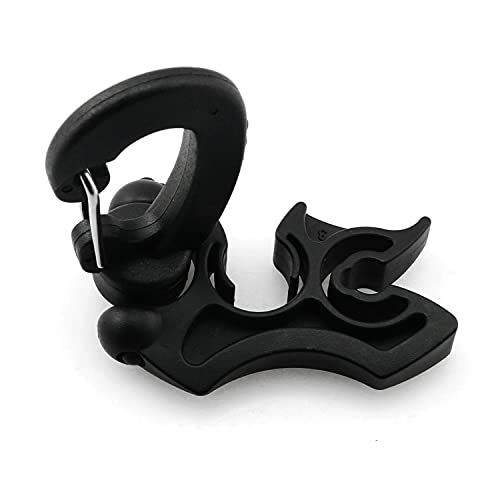 heyous 2pcs Scuba Diving Double Hose Holder with Clip Snorkeling Double BCD Clip Regulator Retainer Buckle Hook Snorkeling Scuba Diving Accessories, Black - Image 2