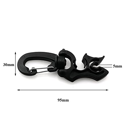 heyous 2pcs Scuba Diving Double Hose Holder with Clip Snorkeling Double BCD Clip Regulator Retainer Buckle Hook Snorkeling Scuba Diving Accessories, Black - Image 3