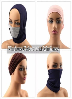 Generic 12-Pieces Hijab Undercap Scarf for Women Men Turban Head Wraps Solid Color Tube Unisex  - Image 4