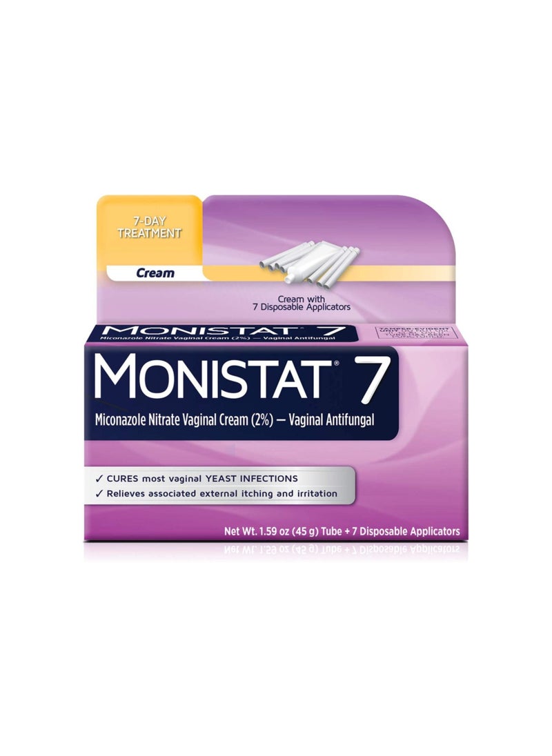 Monistat A cream used to treat a yeast infection for 7 days 