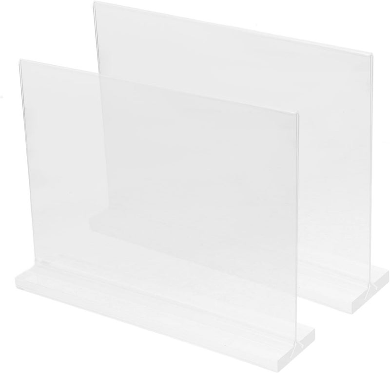 2pcs Acrylic Sign Holder Display Stand A5 Size 21x14.8cm Vertical Poster Frame for Desktop Tabletop Menu Presentation in Office and Store Use - Image 1