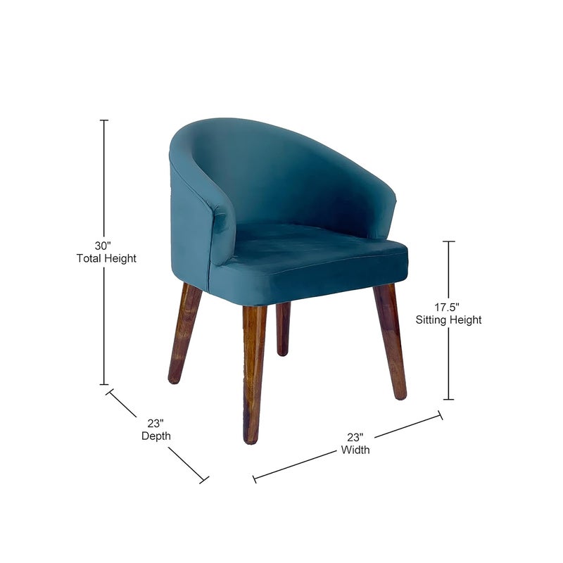 DANEWOOD Wooden Dining Table 4 Seater Four Seater Dinning Table with 2 Upholstered Dining Chairs 1 Upholstered Bench Dining Room Sets for Restaurants Sheesham Wood Honey Finish Blue - Image 4