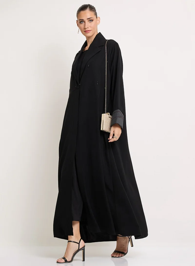 Rosette Abaya Royal Abaya with Embroidered & Collar Style