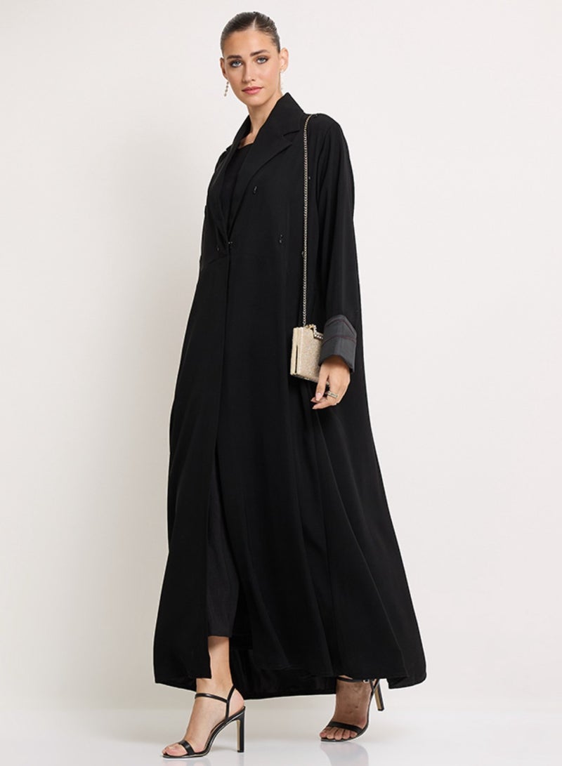 Rosette Abaya Royal Abaya with Embroidered & Collar Style - Image 4